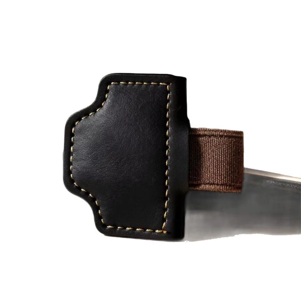 

Leather Leather Pen Holder Exquisite Retro Bookmark Creative Pen Clamp Office Supplies чорний