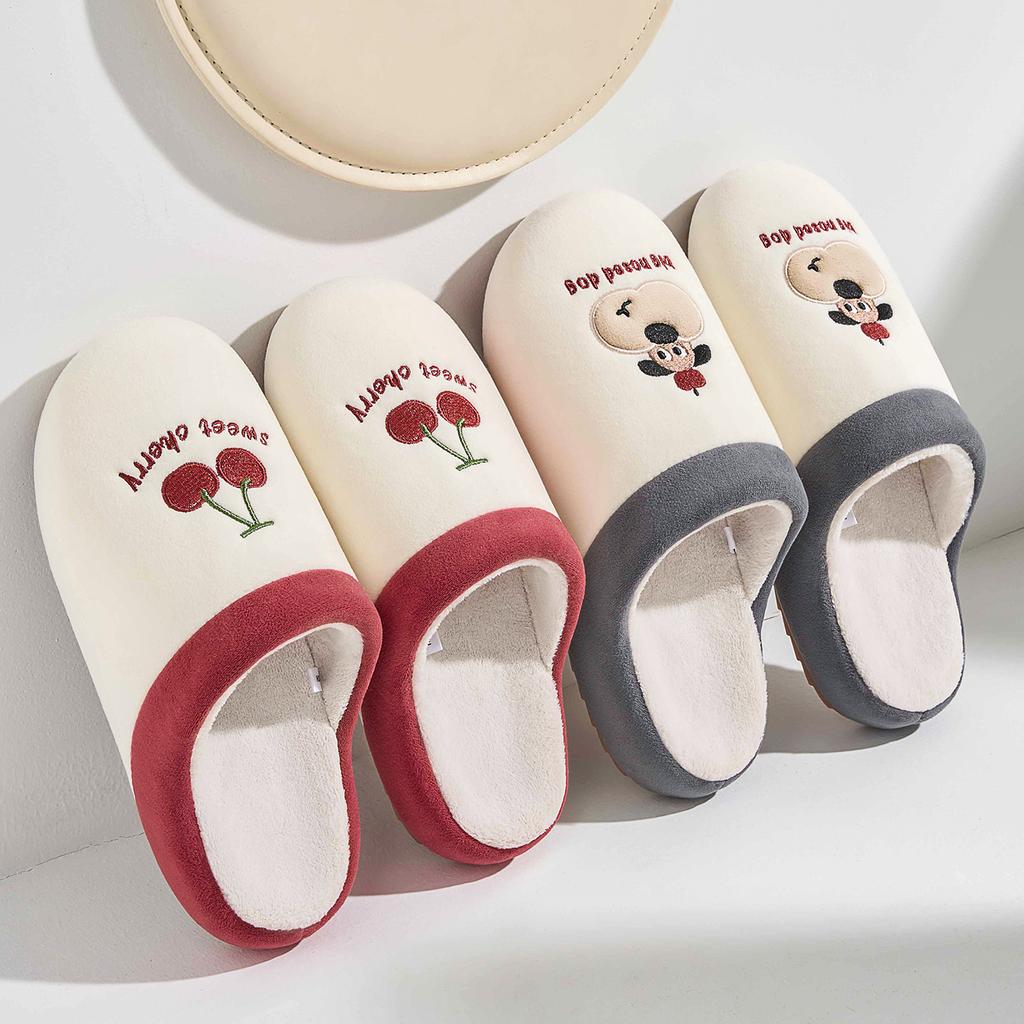Winter Women Home Slippers Plush Warm Thick Bottom Slides Breathable Soft Non-slip Slippers Indoor Outdoor Men Casual Slippers