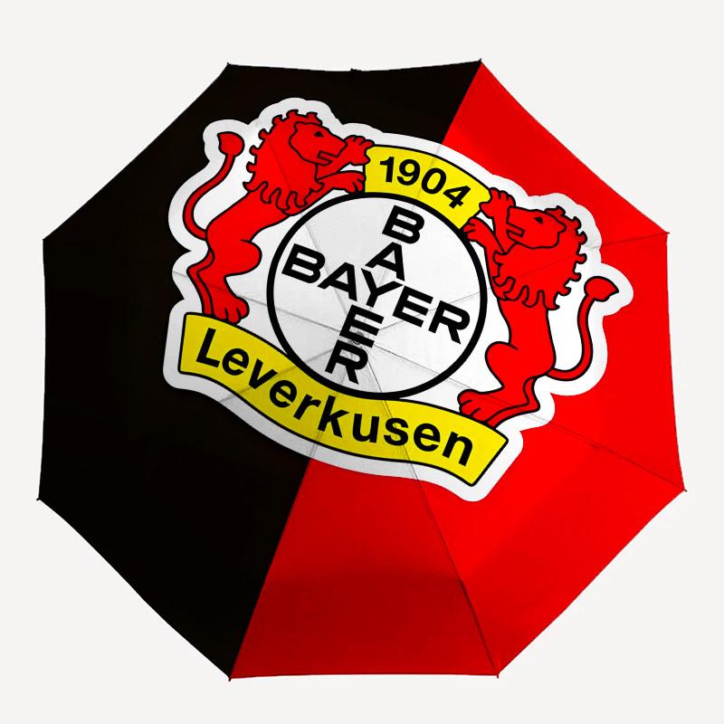 Bayer Leverkusen, Football Club Automatic Opening and Closing, 8 Rib Structure Portable Umbrella, Suitable for Men and Women In All Seasons