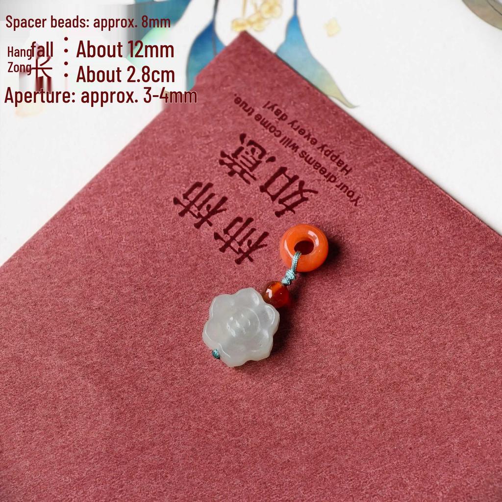 Southern Red Agate & Hetian Jade Beaded Bracelet with Pendant
