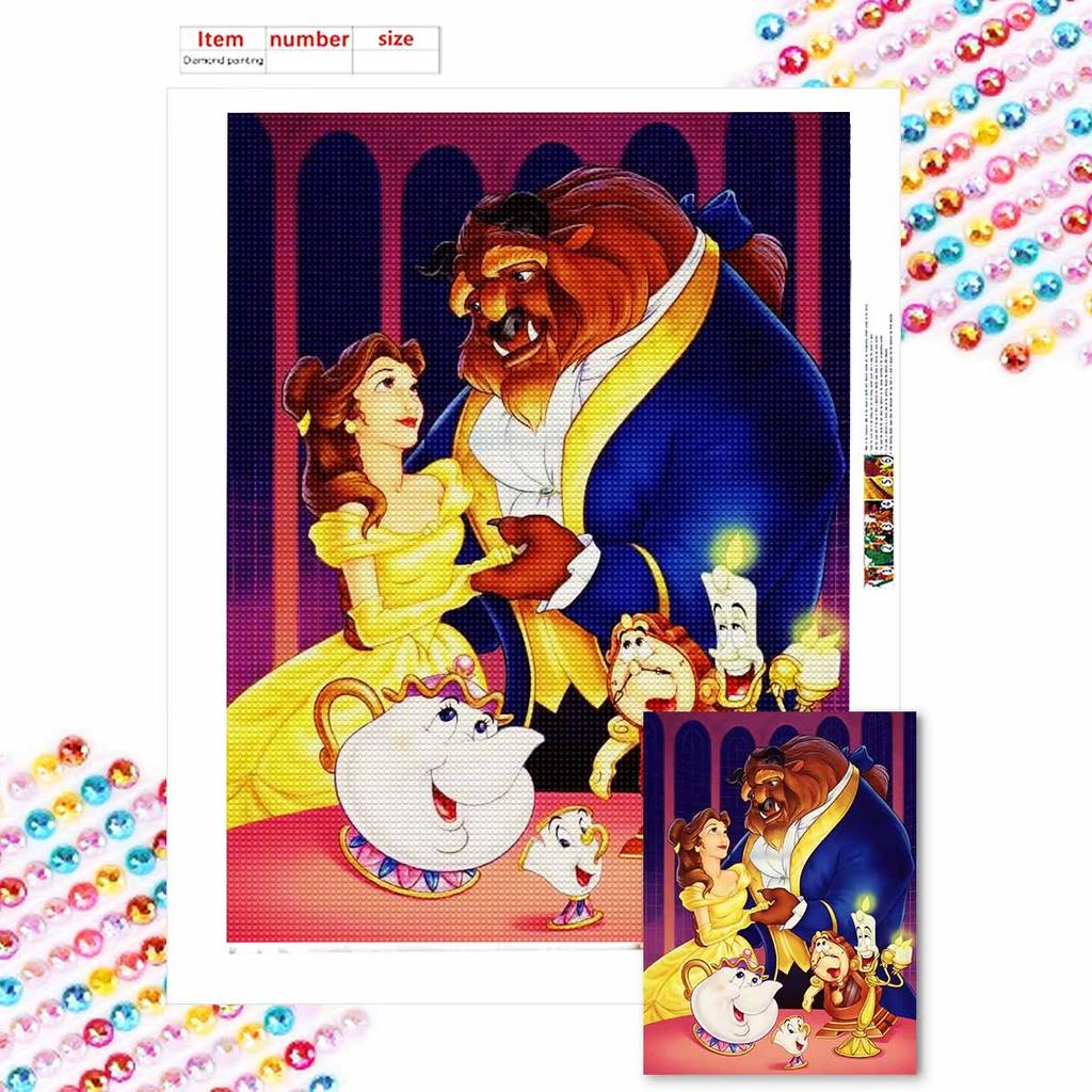 DIY Diamond Painting Beauty and The Beast Cross Stitch Kit Mosaic Art Diamond Painting Full Circle Diamond Home Decoration