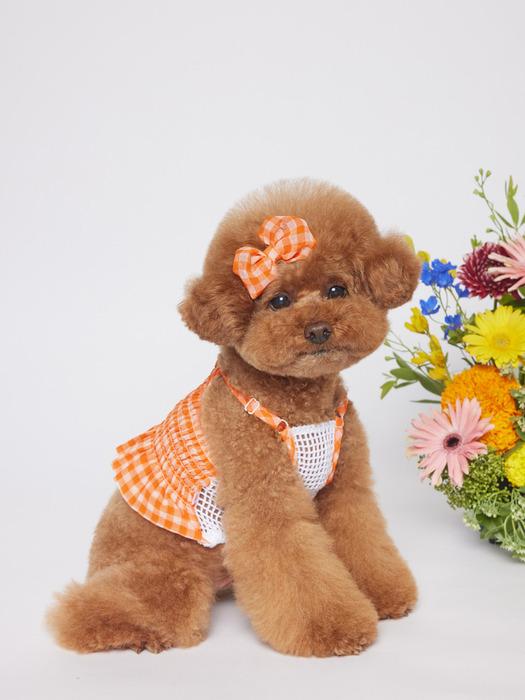 SALTYHEARTY Hello Crop Blouse New Check ORANGE