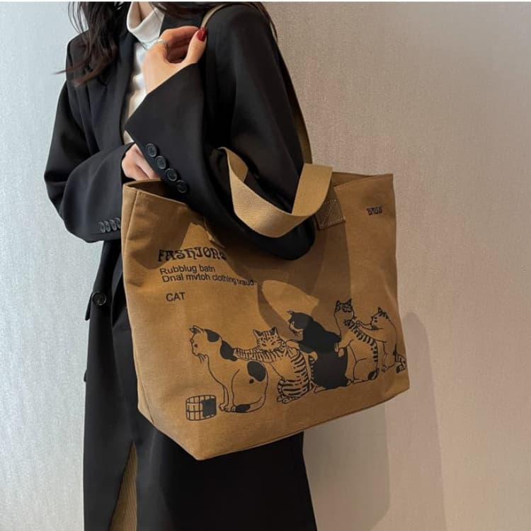 Damen Canvas Handtasche Umhängetasche