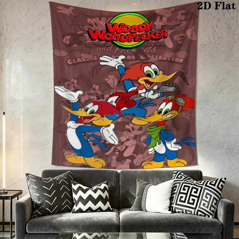 woody woodpecker Wall Tapestry Aesthetic Wall Hanging Printed Fabric Blanket Decorative Tapestries for Bedroom Living Room Home Decor