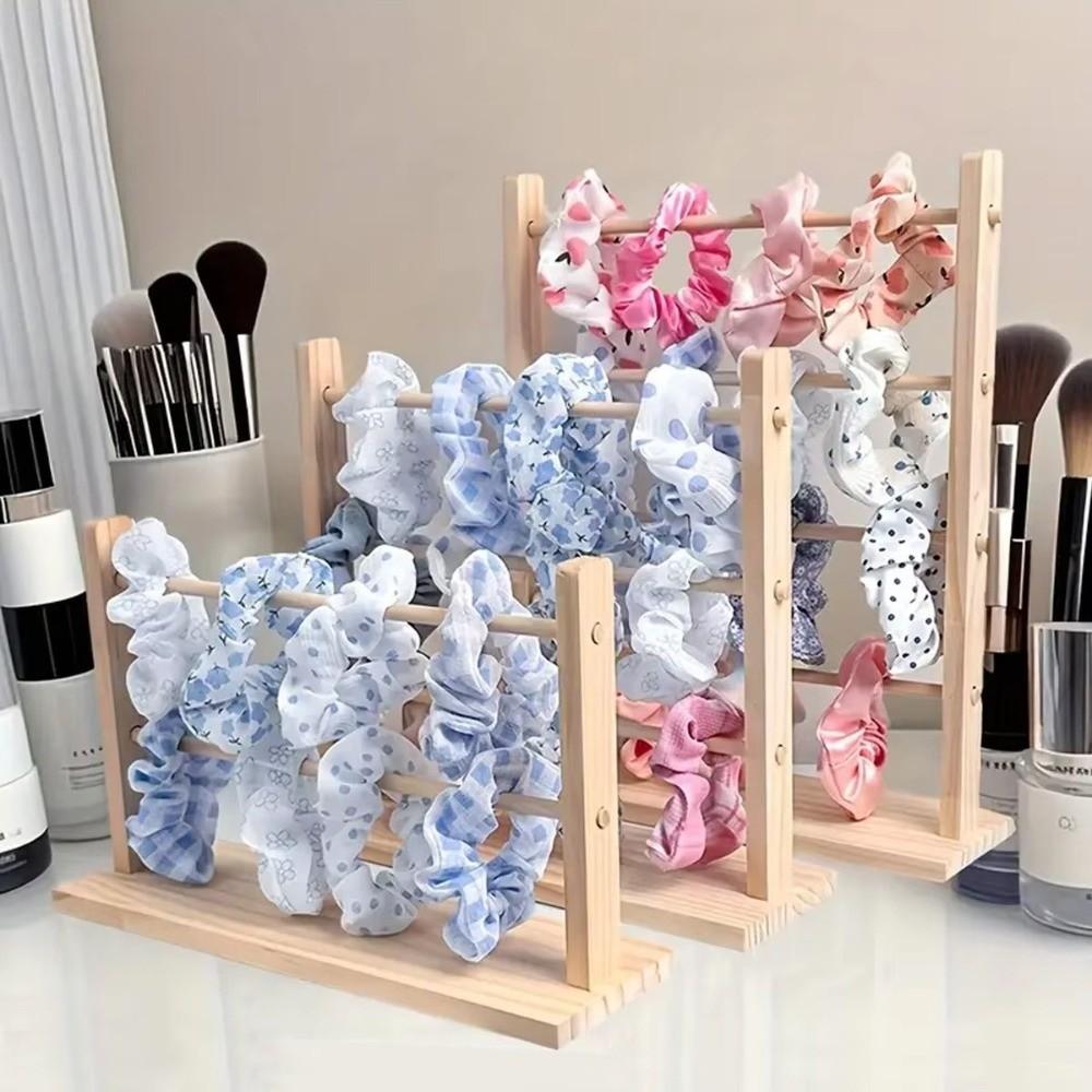 Vintage Wooden Storage Rack 2/3/4 Layer Jewelry Organizer Holder Hair Rope Rack  Home Decors