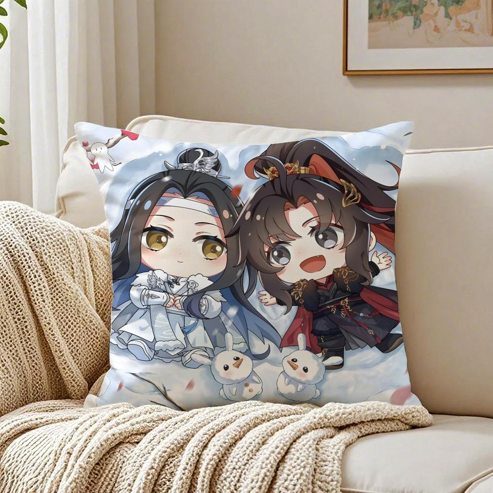 New BL Anime MMo Dao Zu Shi Cushion Cover Linen Pillowcase Soft for Sofa Bed Home Room Decor