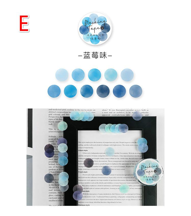 1Roll School Office Supply Colorful Dots Masking Tapes Journal Student Notebook Stickers Kids DIY Decorative Diary Scrapbooking