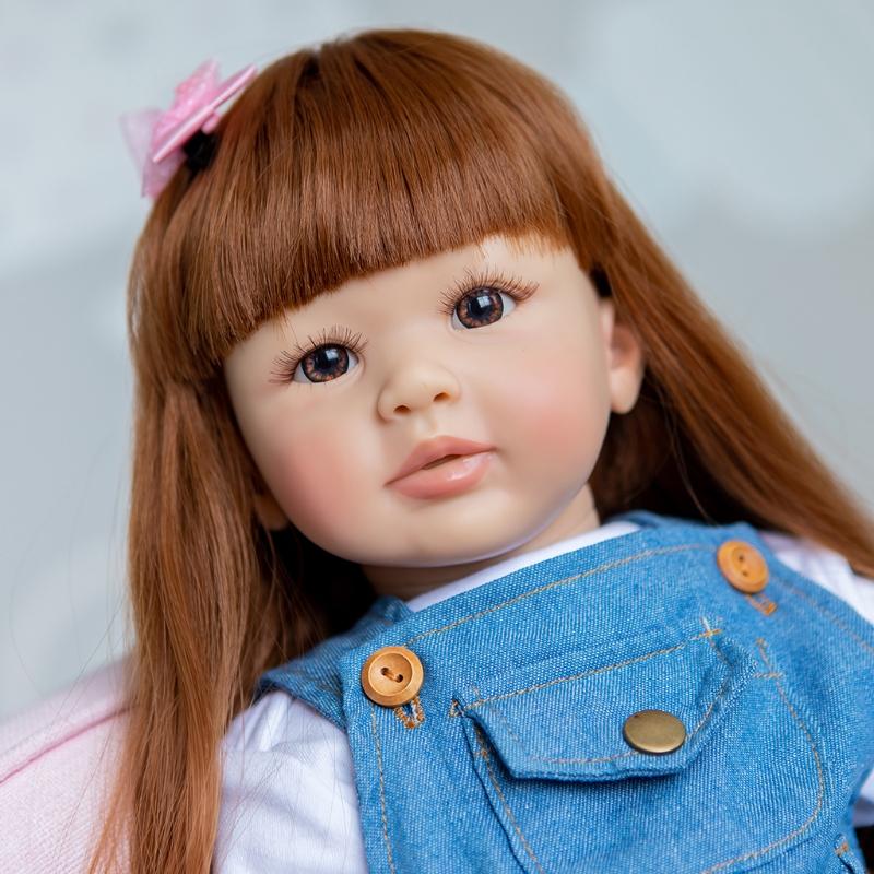 23’’ Baby Girl Cuddle for Doll Reborn Simulation Toy Lovely Heavy Weight Lifelike Toy with Rooted Hair Newborn Birthday