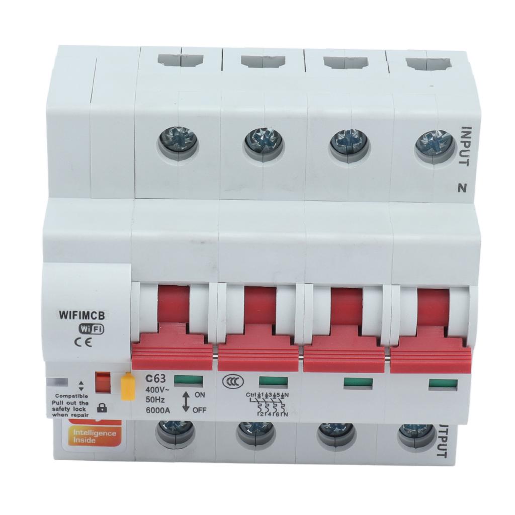Circuit Breaker Smart WiFi Bluetooth 4P Remote Switch AC 400V with Safety Lock for Home63A