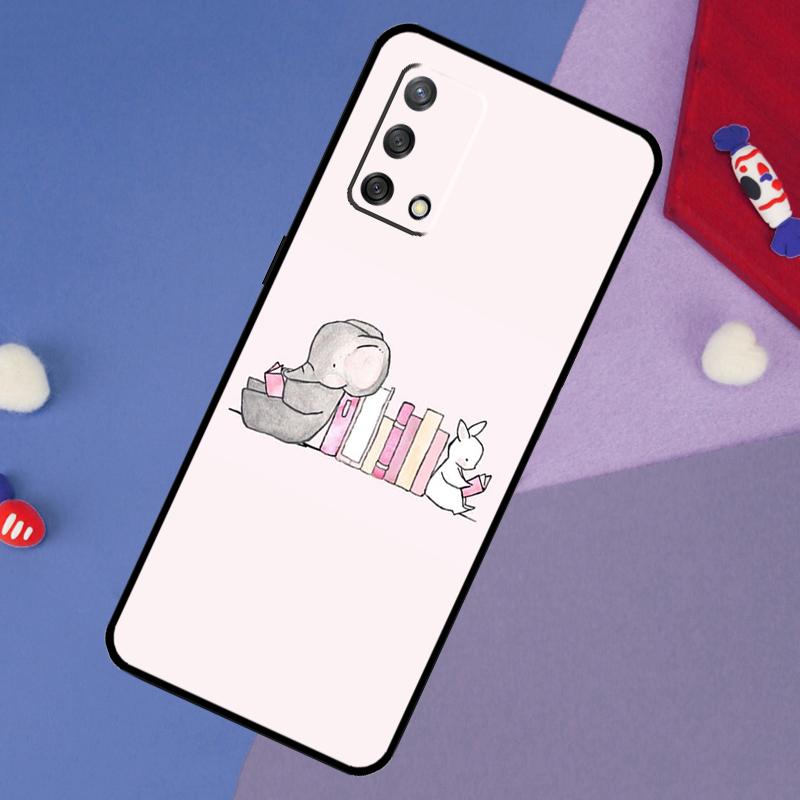 Cute Elephant Case For Oppo A78 A18 A38 A74 A94 A54 A58 A98 A80 A60 A40 A96 A76 A16 A15 A17 A57 A5 A6 Pro