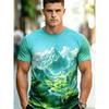 Men Mountain Scenery3D Print Sport Quick-dry Breatha Short-Sleeved T-Shirt Outdoor Street Casual Fashion Harajuku Summer Top