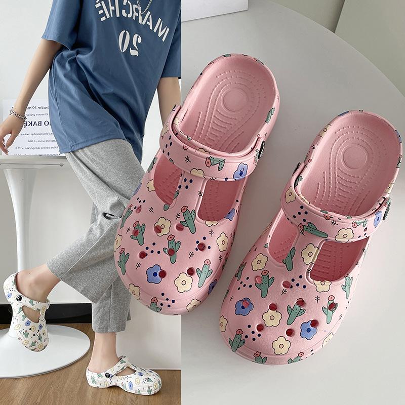 

Mary Jane women s summer sandals non-slip beach shoes soft-soled jelly shoes Korean version bag head plastic outer slippers 39/40