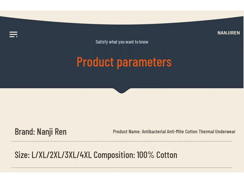 Men's Pure Cotton Thermal Base Layer Pants