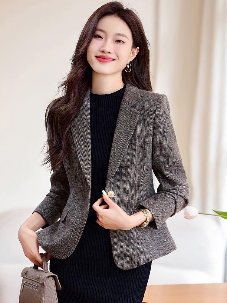 Women's Wool Casual Blazer Autumn Winter 2025 - Short European American Style