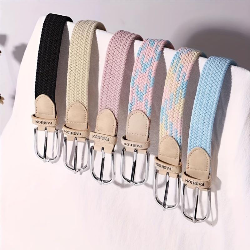 1pc Women's Elastic Woven Waist Belt Versatile Knitted Belt