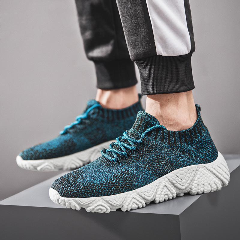 Scarpe da Corsa da Uomo Taglie Forti in Rete Flyknit - Sneakers Casual alla Moda Stile Coreano