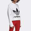 Adidas Originals Trefoil Sweater Crew Neck Pullover Letter Print Long Sleeve Sweatshirt Women Sweater White EC5777