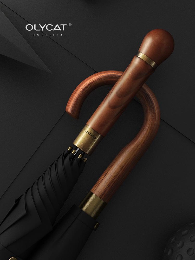 OLYCAT Olika Luxus Langstiel Doppelschirm - Winddicht, Sturmfest, Große Größe mit Kundenspezifischem Logo
