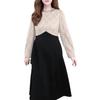 Luxury Lace Jacquard Long-Sleeve Dress for Middle-Aged Women - Autumn/Winter Collection