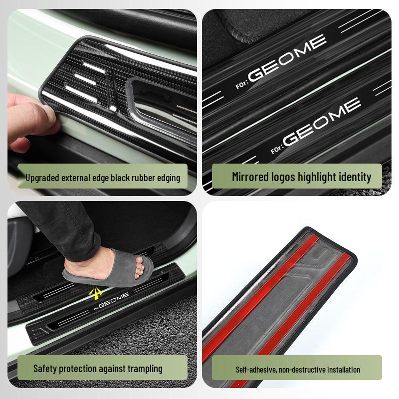 Geely Xingyuan Door Sill Strips & Rear Bumper Protector - Anti-slip Car Accessories