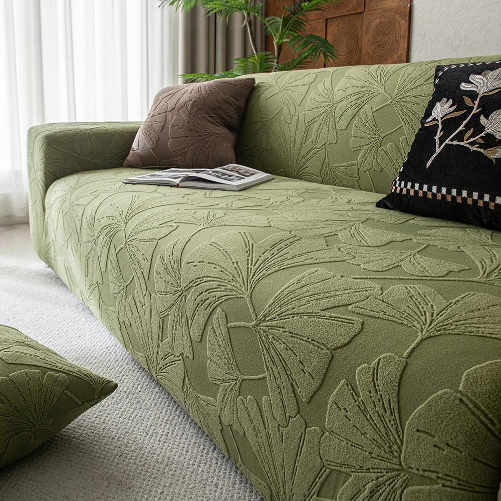 Ginkgo Anti Cat Scratch Thickened Elastic Sofa Cover All Purpose Cover  Plush Cover  New Jacquard Velvet