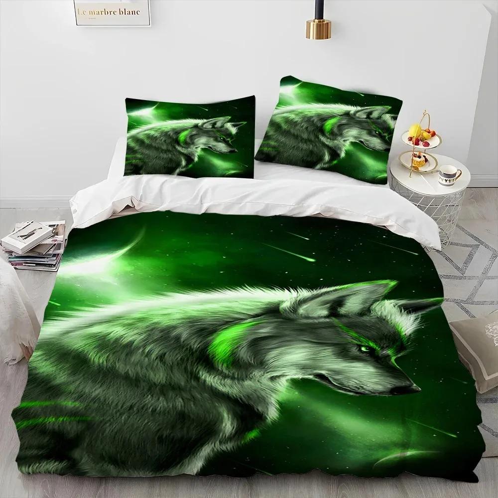 3PC Bedding Set Tiger Leopard Wolf Animal 3D Printed Duvet Cover BeddingSet Comfortable Breathable Luxury Sheet Cotton Bedding