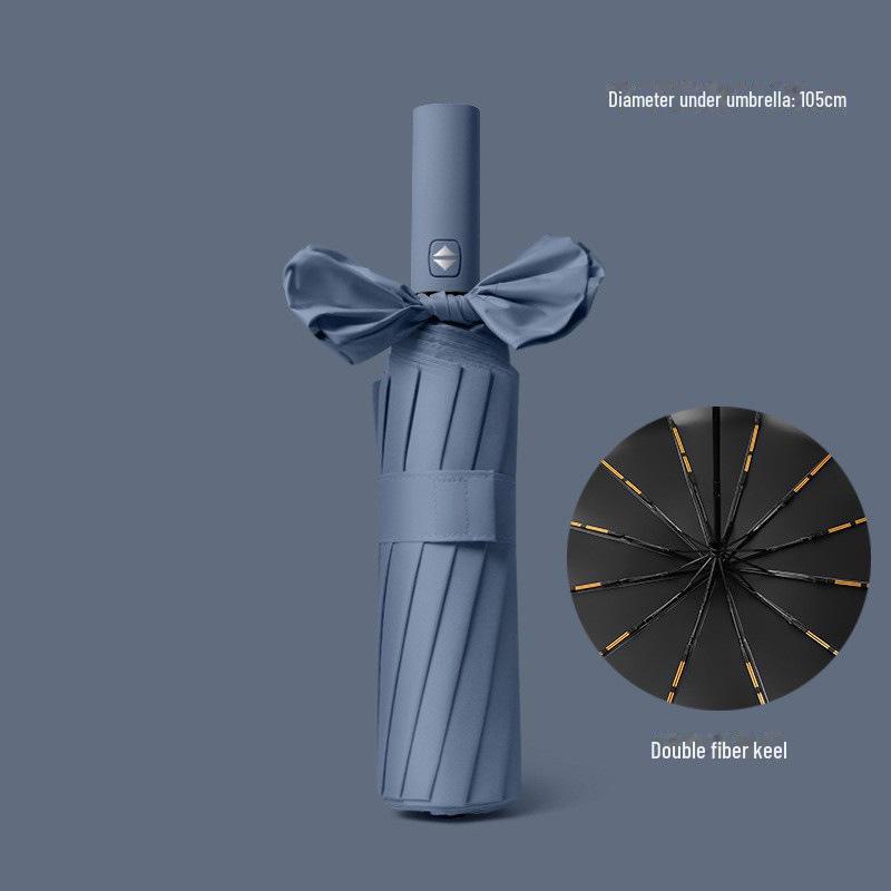 Pánský retro černý skládací slunečník – Unisex, vzor novin.