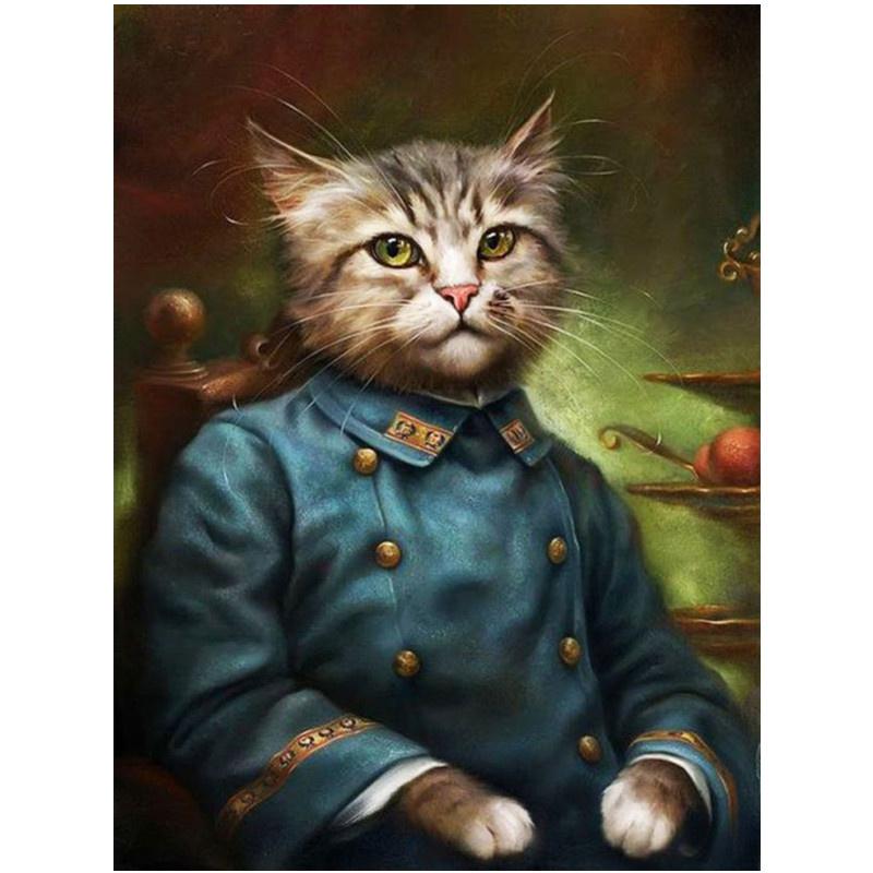 5D DIY Diamond Painting Animal Kingdom Cat Diamond Embroidery Cross Stitch Kit Full Rhinestone Mosaic Home Decor