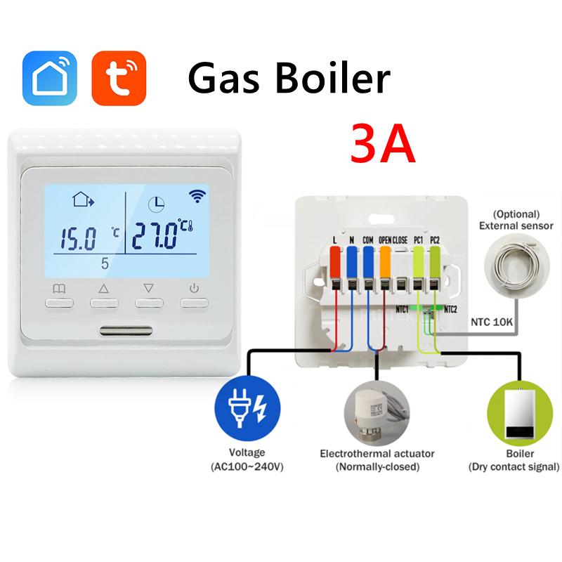 Intelligent Floor Heating Thermostat 100V-240V 3A 16A with WiFi Connectivity for Remote Temperature Control and Smart Scheduling