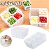 1/2pc 4/6 Grids Refrigerator Drain Storage Box Ginger Garlic Onion Fresh-keep Box Fruit Vegetable Drain Basket Kitchen Organizer