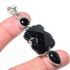 Natural Black Spinel, Onyx 925 Sterling Silver Jewelry Pendant 2.76" AP-14621
