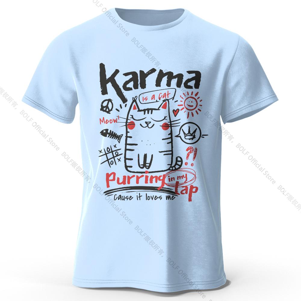 Unisex Japanese Cat T-Shirt 100% Organic Cotton Relaxed Fit Hand-painted Kitten Graphic Tee for Adults Kawaii Style