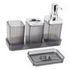 Bathroom Accessories Set Bath Ensemble Set with Toothbrush Holder Cup Lotion Bottles Soap Dish Tray