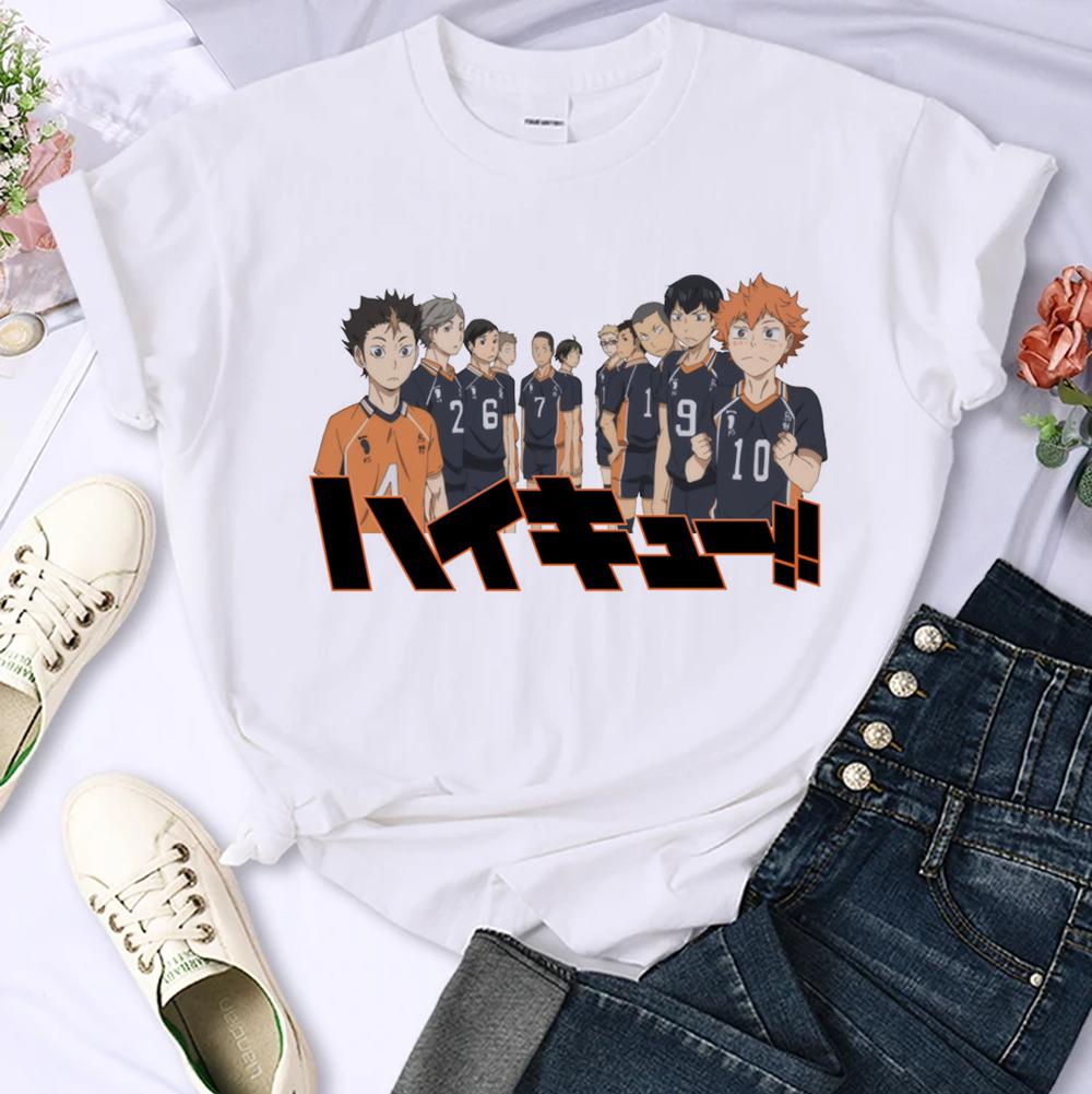 Japanese Anime Haikyuu T-shirt Women Top Harajuku Japan Style T Shirt Unisex Summer Clothes Y2k Short Sleeve Women's T-shirts