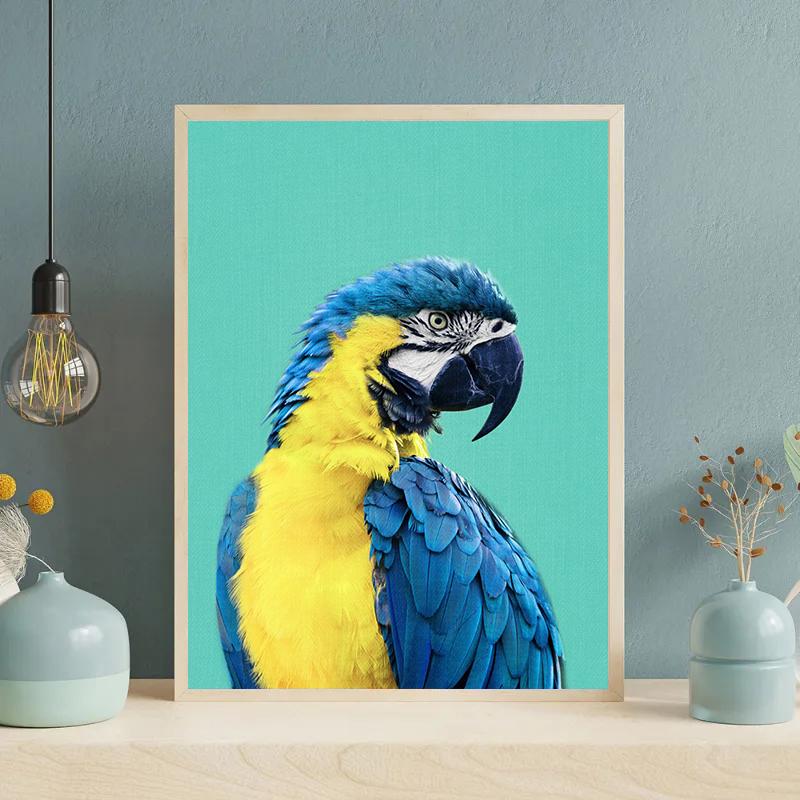 Tropical Plants Poster and Print Toucan Bird Flamingo Parrot Pineapple Canvas Painting Nordic Wall Art Picture Home Decor Cuadro