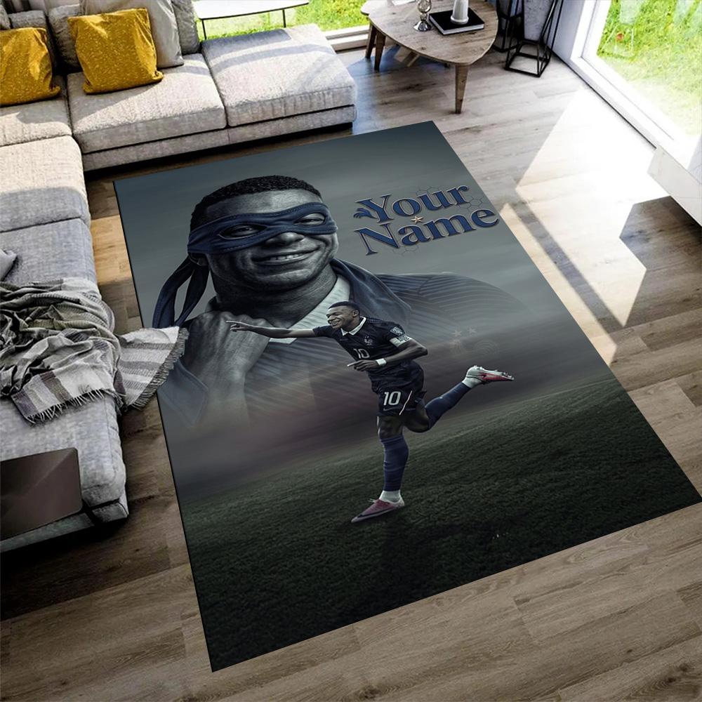 Mbappé Customizable Name Area Rug Suitable for Game Room Foyer Decorate room Dining Room Antislip Carpet Anime Office Decor