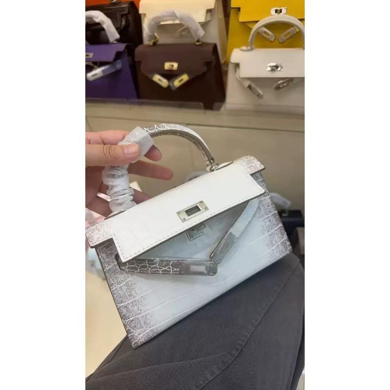 New trendy second-generation mini Kelly bag shoulder messenger bag niche contrasting handbag