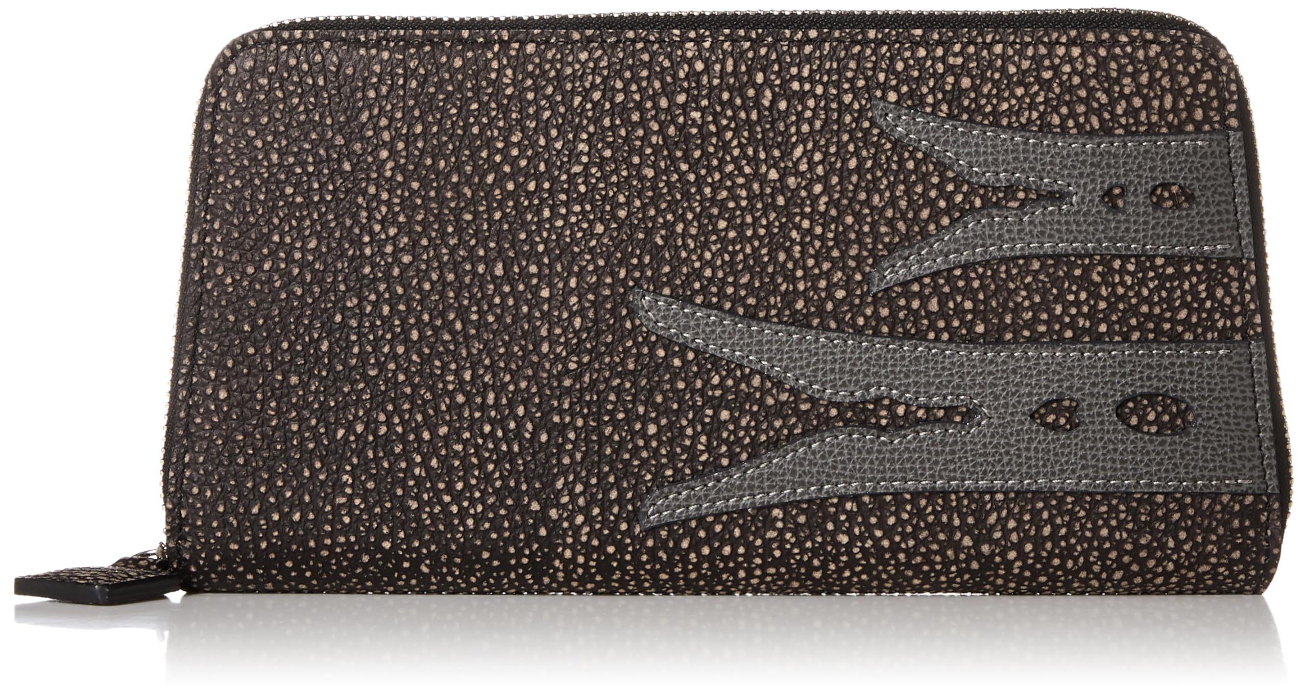 

ca00640 Stone wall type round zip long wallet Black (Pegasus leather)/M-03 чорний