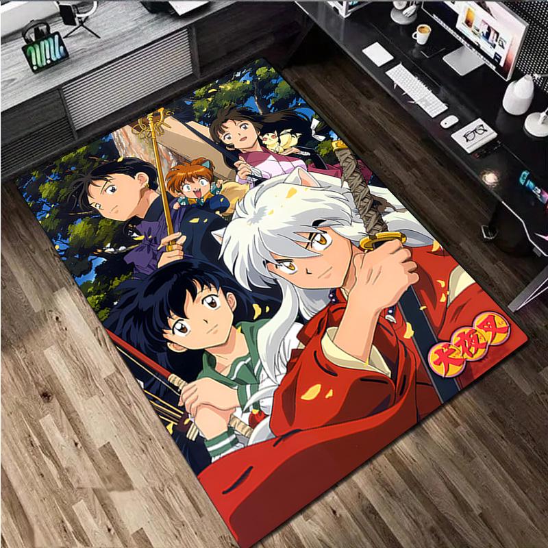 1Pc Inuyasha Print Rug - Home Decoration Carpet For Living Room Bedroom Flooring Computer Chair Area Rug