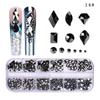 New 12 Grid Nail Drill Irregular Flat Bottomed Rhinestone AB Nail Accessory Nail Decoration