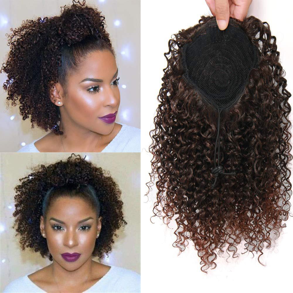 Afro Jerry Curly Drawstring Ponytail Wig with Short Small Curls