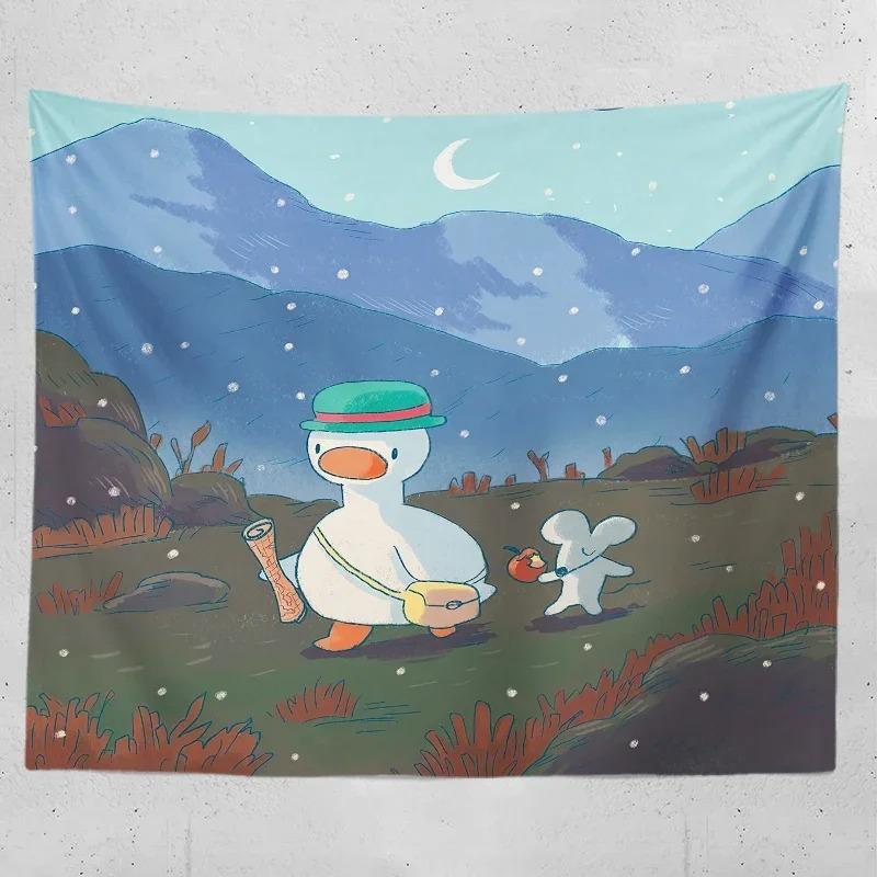 Cartoon Duck Decorative Tapestry Home Wall Living Room Office Decorative Tapestry