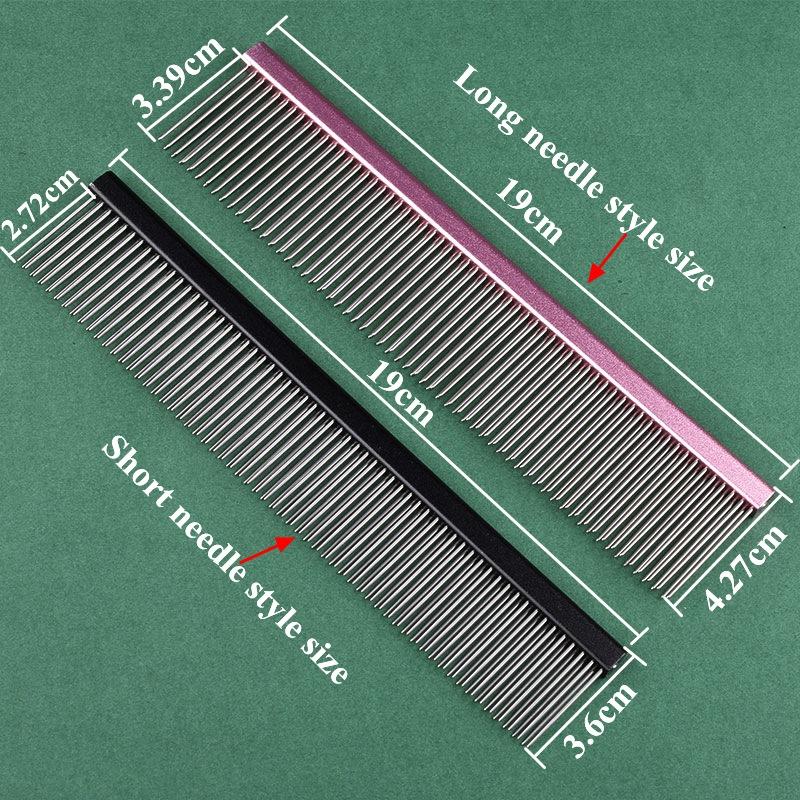 Dog Grooming 2 Row Comb Groomer Cat Stainless Steel Groomer Pets Combs Hairbrush Dog Grooming Combs Dog Hair Care Styling Comb