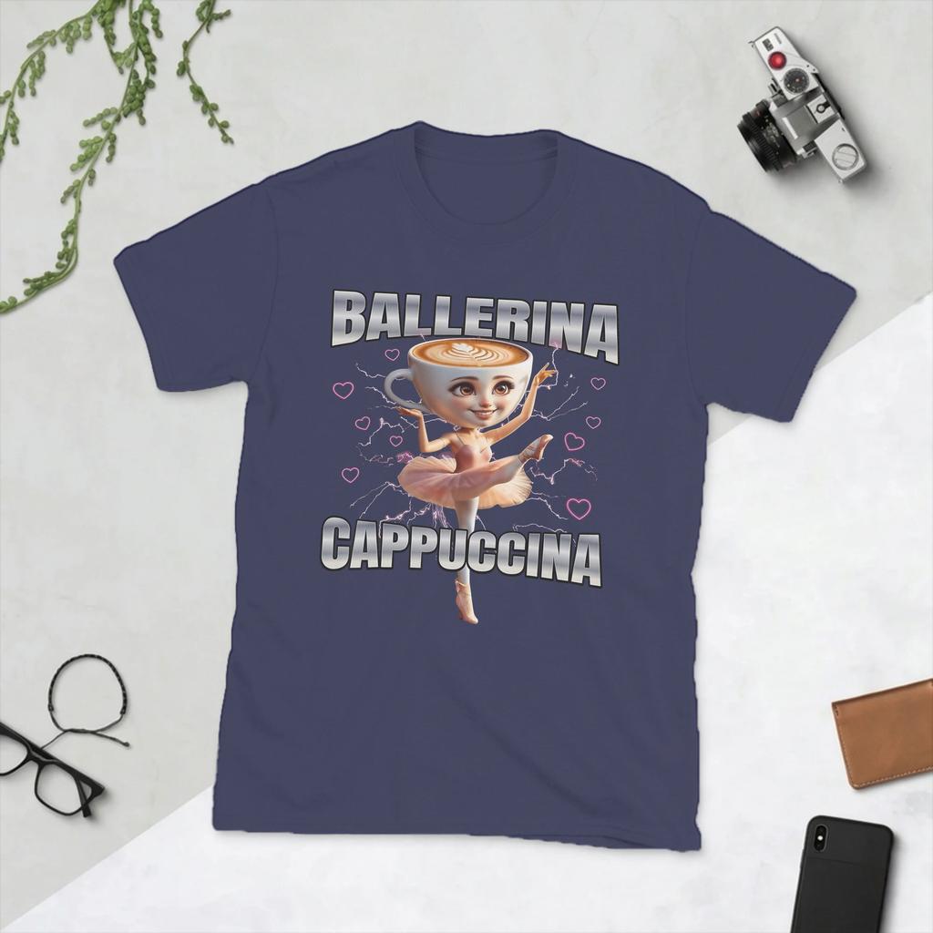 Unisexs Ballerina Puccino Funny Meme Italian Brainrot T Shirt Cotton Clothes Vintage Short Sleeve Crew Neck Tee Shirt TShirts