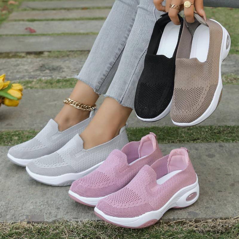 Women's Cushioned Soft Sole Sneakers, Breathable Casual Sport Shoes