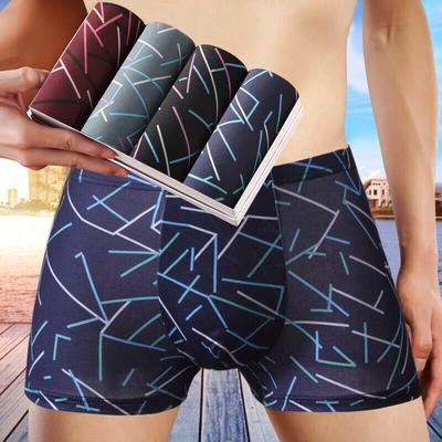 Men's Panties 4pcs/Lot Male Underpants Man Pack Shorts Boxers Underwear Fashion Sexy Mens Boxer Bamboo Hole Large Size L-4XL