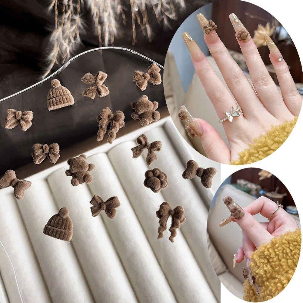 Cat Claw Nail Charms Velvet Bow Bow Tie Nail Art Elegant Accessories 3D Nail Art  DIY Nail
