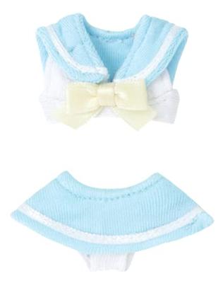Sailor Bikini Set for Picconimo White X Light Blue 1/12 (for Doll)