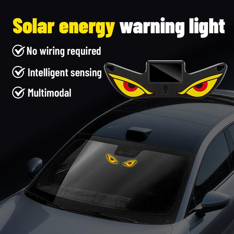 Solar Demon's Eye Car Dynamic Eyes LED Light Blinking Moving Eyes Car Lights Ambience Lamp Decoration No Wiring Required