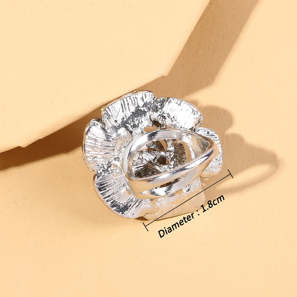 1PC Bague Tendance Mode Femme Fleur Zircon Design Sens du Luxe Convient pour Rendez-vous, Fête, Festival Cadeau-1646